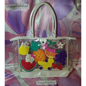 Hello Kitty Oversized Clear Fruit Jelly Tote Bag Vintage Rare Sanrio Purse Retro